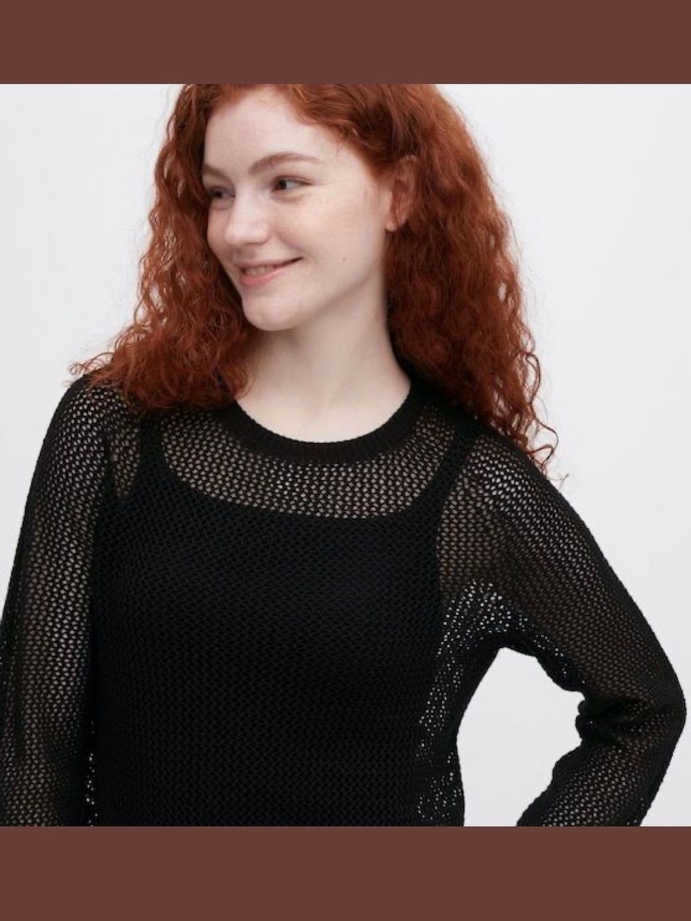 Uniqlo Women's 3D Knit Mesh Long Sleeve Sweater Black Size XL - Like New